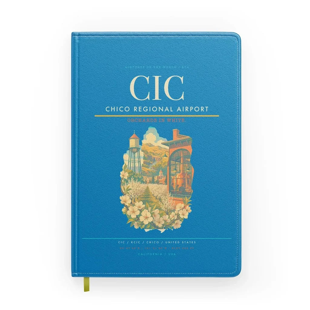 Chico Regional Airport (CIC) design on turquoise notebook