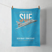 Thumbnail for Dassault Super Étendard design on turquoise towel