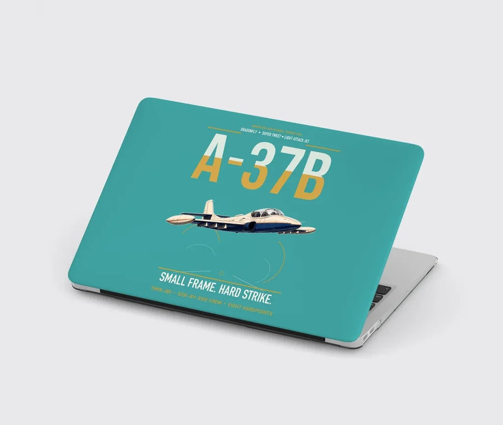 A-37B Dragonfly design on turquoise MacBook case