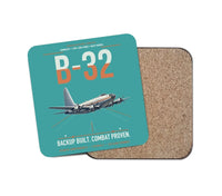 Thumbnail for B-32 Dominator design on turquoise 1 piece coaster
