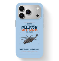 Thumbnail for Sikorsky CH-53K King Stallion design on light blue magsafe iphone case, for iPhone 17 Pro