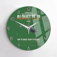Thumbnail for Aérospatiale SA 316B Alouette III design on green no frame wall clock