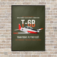 Thumbnail for T-6B Texan II Naval Aviator Training vertical canvas print - framed - green army background