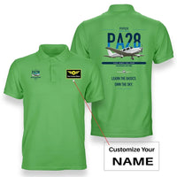 Thumbnail for Piper PA-28-181 Archer LX design on light green+name double-side polo t-shirt, double-side print
