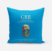 Thumbnail for Gerald R. Ford International Airport Grand Rapids (GRR) design on turquoise pillow