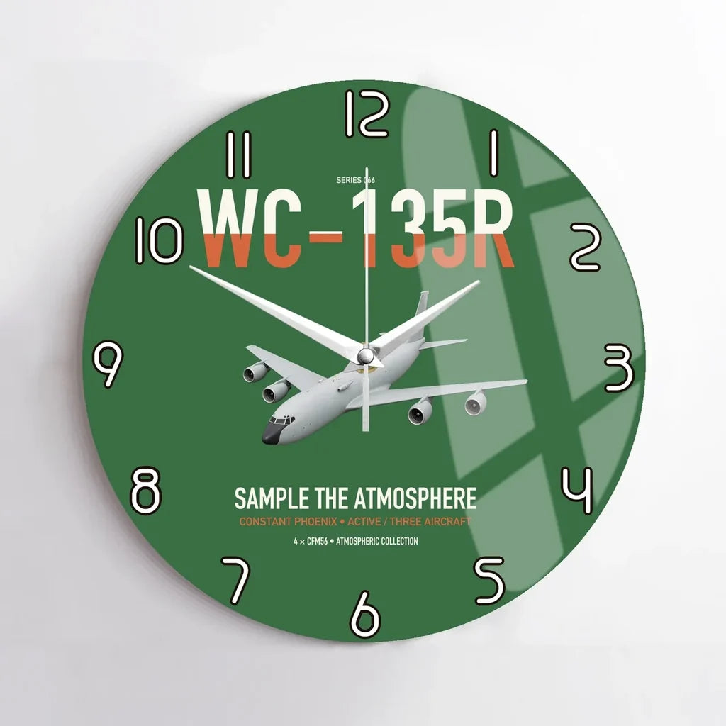 WC-135R Constant Phoenix design on green no frame wall clock