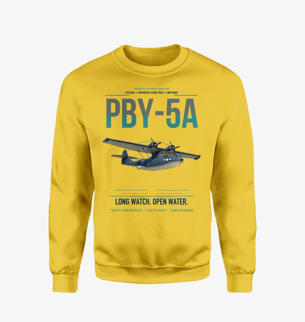 PBY-5A Catalina design on yellow sweatshirt