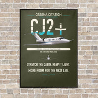 Thumbnail for Cessna Citation CJ2+ vertical canvas print - framed - green army background