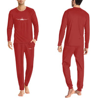 Thumbnail for Airbus A340 Silhouette men pajamas - Red