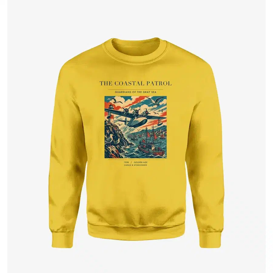 VINTAGE G4035 - The Coastal Patrol - Designed Sweatshirts design on yellow