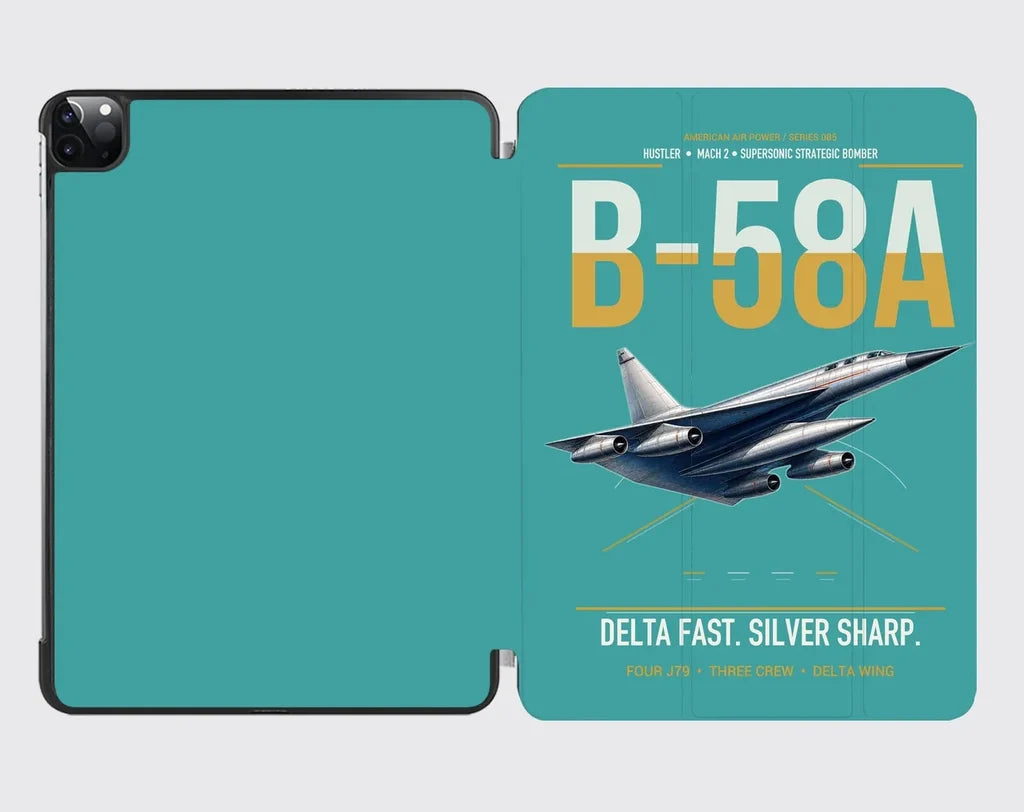 B-58A Hustler design on turquoise ipad tablet case