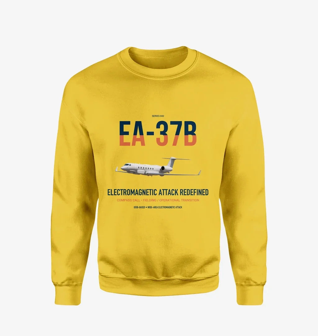 EA-37B Compass Call design on yellow sweatshirt
