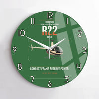 Thumbnail for Robinson R22 Beta II design on green no frame wall clock