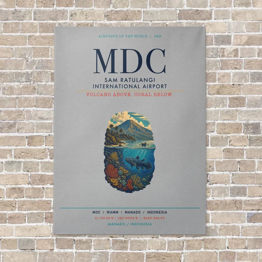 Sam Ratulangi International Airport MDC vertical canvas print - no frame - light gray background