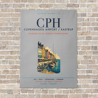 Thumbnail for Copenhagen Airport Kastrup CPH vertical canvas print - no frame - light gray background