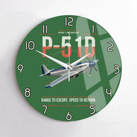 Thumbnail for P-51D Mustang design on green no frame wall clock