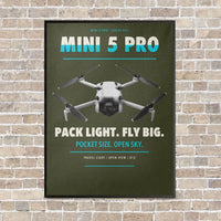 Thumbnail for DJI Mini 5 Pro vertical canvas print - framed - green army background
