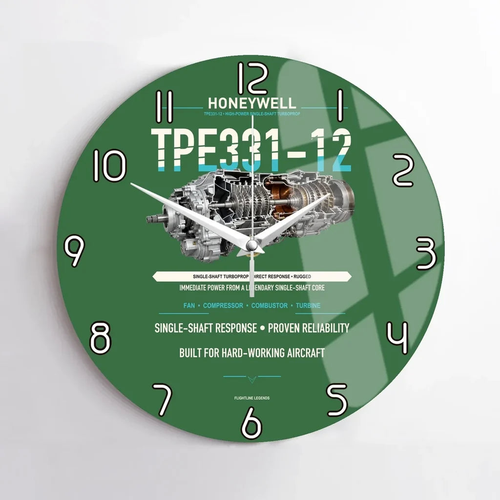 TPE331-12 design on green no frame wall clock