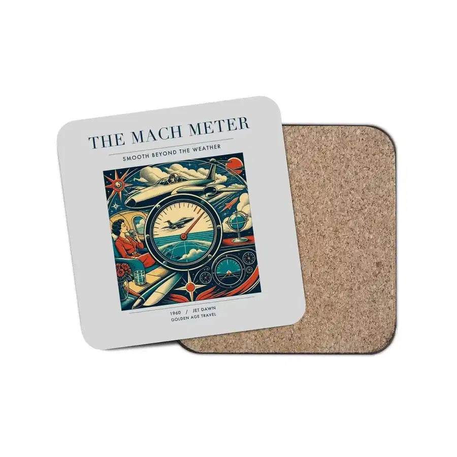 The Mach Meter - Designed Coasters design on light gray 1-piece