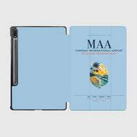 Thumbnail for Chennai International Airport (MAA) design on light blue samsung tablet tablet case