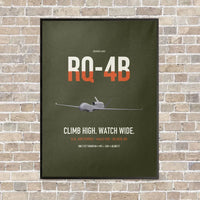 Thumbnail for RQ-4B Global Hawk vertical canvas print - framed - green army background