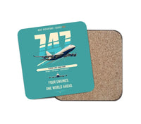 Thumbnail for Boeing 747-400 design on turquoise 1 piece coaster