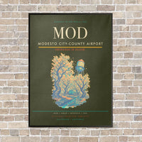 Thumbnail for Modesto City-County Airport MOD vertical canvas print - framed - green army background
