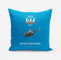 Thumbnail for Robinson R44 Raven II design on turquoise pillow