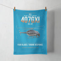 Thumbnail for Bell 407GXi design on turquoise towel