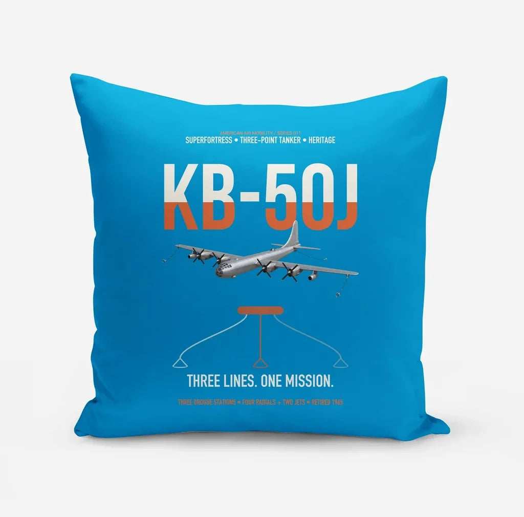KB-50J Superfortress design on turquoise pillow