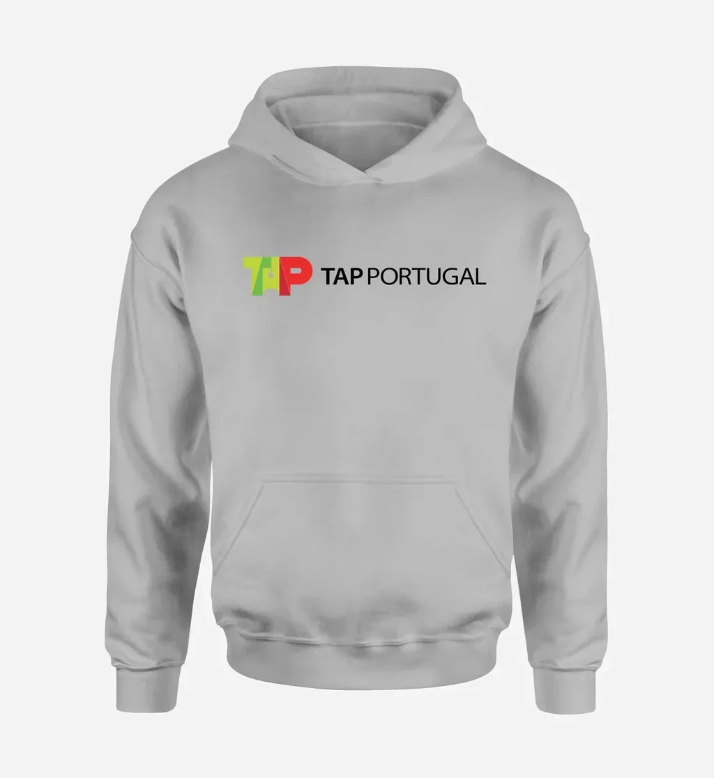TAP Portugal Airlines logo on light gray single side hoodie