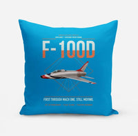 Thumbnail for F-100D Super Sabre design on turquoise pillow