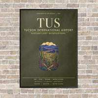 Thumbnail for Tucson International Airport TUS vertical canvas print - framed - green army background