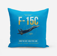 Thumbnail for F-15C Eagle design on turquoise pillow