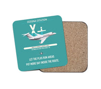 Thumbnail for Cessna Citation X+ design on turquoise 1 piece coaster