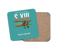 Thumbnail for SPAD S.XIII C.1 design on turquoise 1 piece coaster