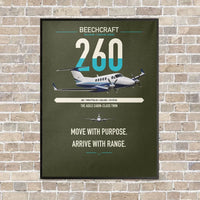 Thumbnail for Beechcraft King Air 260 vertical canvas print - framed - green army background