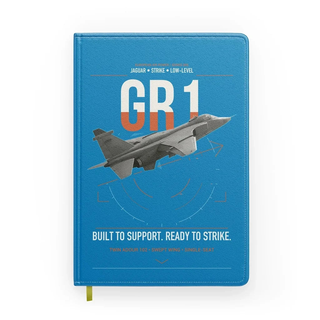 SEPECAT Jaguar GR1 design on turquoise notebook
