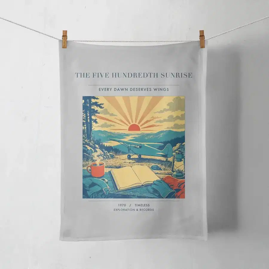 VINTAGE G4500 - The Five Hundredth Sunrise - Designed Towels design on lightgray