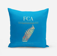 Thumbnail for Glacier Park International Airport (FCA) design on turquoise pillow