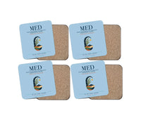 Thumbnail for Prince Mohammad Bin Abdulaziz International Airport (MED) design on light blue 4 pieces set coaster