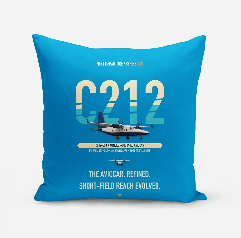 CASA C-212-300 Aviocar design on turquoise pillow