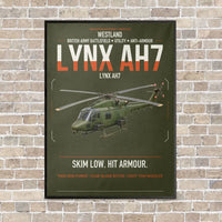 Thumbnail for Westland Lynx AH7 vertical canvas print - framed - green army background