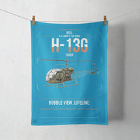 Thumbnail for Bell H-13G Sioux design on turquoise towel