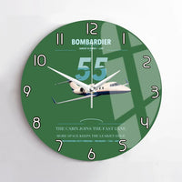 Thumbnail for Bombardier Learjet 55 design on green no frame wall clock