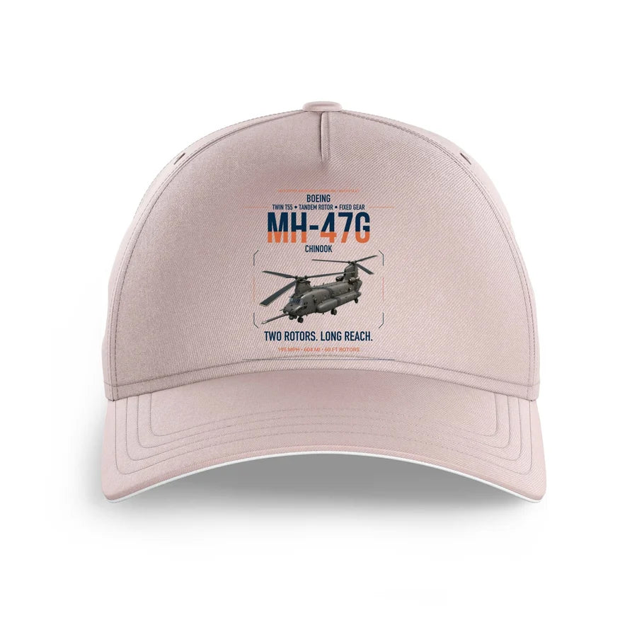 Boeing MH-47G Chinook design on pink printed hat