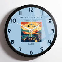 Thumbnail for VINTAGE G4260 - The Twilight Flypast - Designed Wall Clocks design on lightblue framed