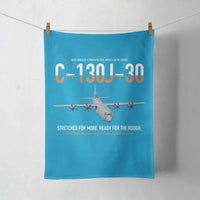 Thumbnail for C-130J-30 Super Hercules design on turquoise towel
