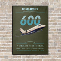 Thumbnail for Bombardier Challenger 600 vertical canvas print - framed - green army background