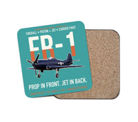 Thumbnail for FR-1 Fireball Prop in Front Jet in Back design on turquoise 1 piece coaster